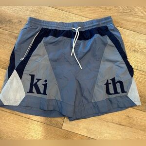 Kith Blue and Gray Athletic Shorts with Elastic Waistband